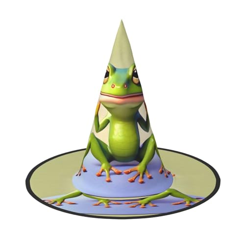 WXZYFP Der lustige Frosch macht Yoga. Dies ist ein faltbarer und tragbarer Halloween-Hut. von WXZYFP