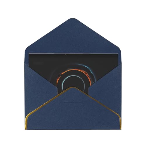 WXZYFP Geheimnisvolle kosmische schwarze Löcher, blau-goldfarbene Perlglanz-Papier-Grußkarte, das Papier ist dick und robust, und es kann durch Falten geöffnet und geschlossen werden. von WXZYFP