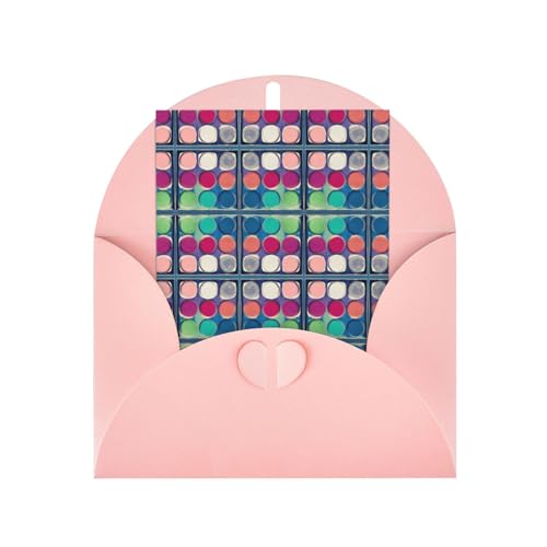 WXZYFP Perlglanz-Papier-Grußkarten mit Umschlägen, doppelseitiger Perlglanz, geeignet für Urlaubsgrüße und Einladungen, runde Farbpalette, rosa von WXZYFP