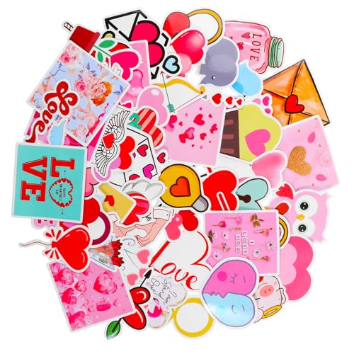 100 Stück Love Sticker Valentinstag Wasserdichte Aufkleber zum Valentinstag für Kinder Niedlich Computer Sticker Deko Graffiti Decal mit Liebe & Herz Motiven für Laptop Computer Telefon Gitarre (Rosa) 100 Stück Love Sticker Valentinstag Wasserdichte Aufkleber zum Valentinstag für Kinder Niedlich Computer Sticker Deko Graffiti Decal mit Liebe & Herz Motiven für Laptop Computer Telefon Gitarre (Rosa) von WY LIGHTING LEVEL
