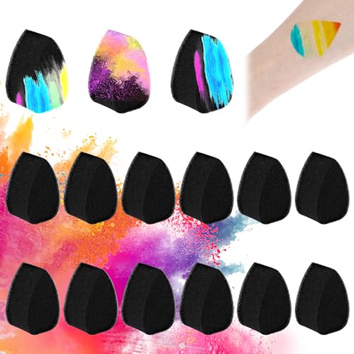 15 Stück Gesichtsbemalungsschwämme Körperfarbe Halbmond Kunstschwamm Hochdichter Körperbemalungs Schwamm Schminkschwamm Set Schwarze Schwämme Tröpfchen Make-up Malschwamm für Erwachsene von WY LIGHTING LEVEL