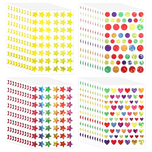 2190 Stück Selbstklebende Stern Aufkleber Kinder Belohnungssticker Bunte Laser Sternaufkleber Glitzer Kleine Gold Sticker für Lehrer Studenten Scrapbooking DIY-Grußkarten Belohnungsdiagramm 2190 Stück Selbstklebende Stern Aufkleber Kinder Belohnungssticker Bunte Laser Sternaufkleber Glitzer Kleine Gold Sticker für Lehrer Studenten Scrapbooking DIY-Grußkarten Belohnungsdiagramm von WY LIGHTING LEVEL