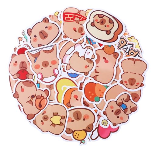 Capybara Sticker 200pcs Kawaii Capybara Aufkleber Kinder Wasserdichte Vinyl Aufkleber Niedliche Anime aufkleber für DIY Water Bottle Laptop Skateboard Fahrrad Motorrad Koffer Helm Scrapbook Erwachsene von WY LIGHTING LEVEL