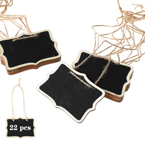 Mini-Kreidetafel-Etiketten mit Schnur, Lebensmittel-Etiketten für Party, Buffet, rechteckig, zum Aufhängen, Holztafel, Schilder, Tafel, Nachrichten, Etiketten, Schiefer, Dekanter, Anhänger für Mini-Kreidetafel-Etiketten mit Schnur, Lebensmittel-Etiketten für Party, Buffet, rechteckig, zum Aufhängen, Holztafel, Schilder, Tafel, Nachrichten, Etiketten, Schiefer, Dekanter, Anhänger für von WY LIGHTING LEVEL
