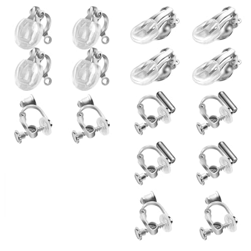 Ohrring-Clips mit flacher Rückseite, mit Silikon-Pads, zum Anklippen, leicht zu öffnen, DIY-Ohrringherstellung, Komponenten, Fundstücke, Ohrring-Designs für Damen, Herren, Mädchen, nicht durchstochene von WY LIGHTING LEVEL