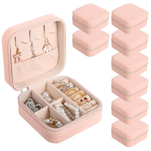 Reise-Schmuckkästchen, kleine Reise-Schmuckschatulle, Brautjungfer-Geschenke, Schmuckbox, PU-Leder, kleine Schmuckbox, Organizer, Aufbewahrung für Ringe, Ohrringe, Halsketten, Schönheitsgeschenke für Reise-Schmuckkästchen, kleine Reise-Schmuckschatulle, Brautjungfer-Geschenke, Schmuckbox, PU-Leder, kleine Schmuckbox, Organizer, Aufbewahrung für Ringe, Ohrringe, Halsketten, Schönheitsgeschenke für von WY LIGHTING LEVEL