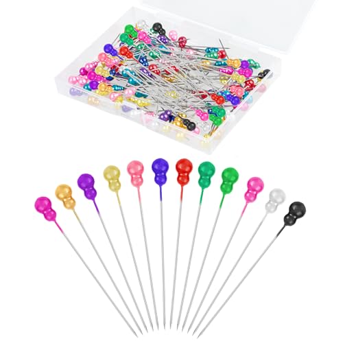 Stecknadeln mit Kopf, 100 Stück Bunte Glaskopfnadeln Edelstahl Stecknadeln Runde Mehrfarbig Stecknadeln für Basteln Nähen Säumen Craft, Jewelry Komponenten Dekoration Stecknadeln mit Kopf, 100 Stück Bunte Glaskopfnadeln Edelstahl Stecknadeln Runde Mehrfarbig Stecknadeln für Basteln Nähen Säumen Craft, Jewelry Komponenten Dekoration von WY LIGHTING LEVEL
