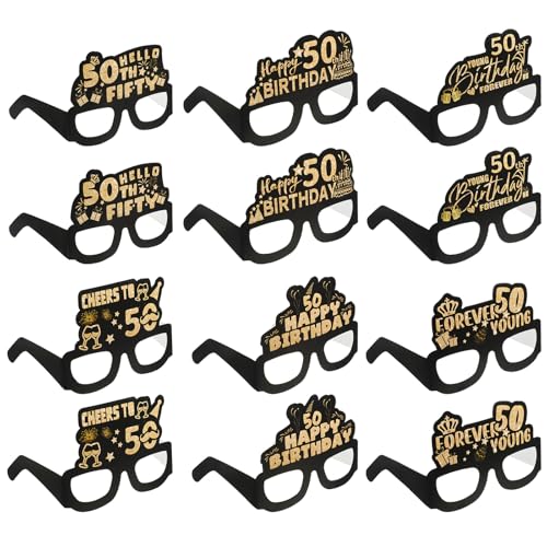 12 Stück 50. Geburtstag Brille Papier Geburtstag Party Dekoration Supplies Schwarz Gold Brillen Lustige 50. Geburtstag Foto Requisiten Vintage Geburtstag Kostüm Zubehör für Männer Frauen 50 Jahre alt 12 Stück 50. Geburtstag Brille Papier Geburtstag Party Dekoration Supplies Schwarz Gold Brillen Lustige 50. Geburtstag Foto Requisiten Vintage Geburtstag Kostüm Zubehör für Männer Frauen 50 Jahre alt von WY LIGHTING LEVEL