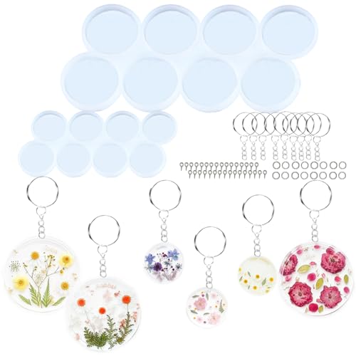 WYAHYQ 2Stück Epoxidharz Formen Rund Schlüsselanhänger Silikonformen für Epoxidharz DIY Anhänger Key Chain Mold WYAHYQ 2Stück Epoxidharz Formen Rund Schlüsselanhänger Silikonformen für Epoxidharz DIY Anhänger Key Chain Mold von WYAHYQ