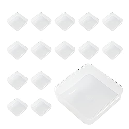 WYAN 15 Stück Plastik Transparent Aufbewahrungsbox,mit Deckel,für Kleine Perlen, Pillen, Schmuck, Schrauben Sortierbox, Bastelzubehör(6.4 x 6.4cm) von WYAN