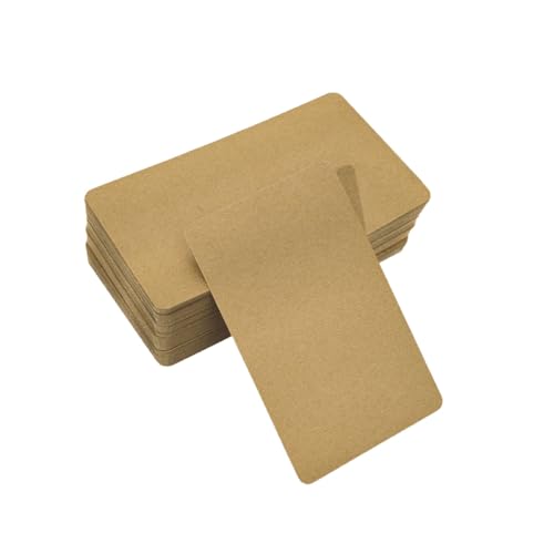 WYAN 200 Stück Braun Papierkarten Blanko,Mitteilungskarte,Kraftpapier Karten,Leere Visitenkarten Karteikarten,für Nachrichten, DIY, als Geschenk(9 * 5cm) von WYAN