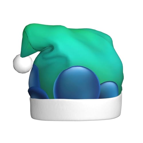 WYCZHY Blaugrüne Weihnachtsmütze, Weihnachtsmannmütze, Urlaub für Erwachsene, Männer, Frauen, Weihnachtsmütze für Neujahr, festliche Party von WYCZHY