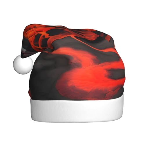 WYCZHY Kilauea Vulkane Weihnachtsmütze, Weihnachtsmannmütze, Urlaub für Erwachsene, Männer, Frauen, Weihnachtsmütze für Neujahr, festliche Party von WYCZHY