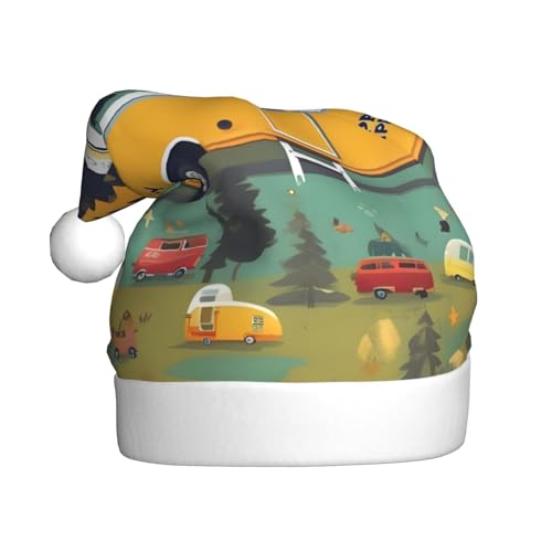 WYCZHY Weihnachtsmütze mit Aufschrift "Happy Bus Camper", Weihnachtsmannmütze, Urlaub für Erwachsene, Männer, Frauen, Weihnachtsmütze für Neujahr, festliche Party WYCZHY Weihnachtsmütze mit Aufschrift "Happy Bus Camper", Weihnachtsmannmütze, Urlaub für Erwachsene, Männer, Frauen, Weihnachtsmütze für Neujahr, festliche Party von WYCZHY