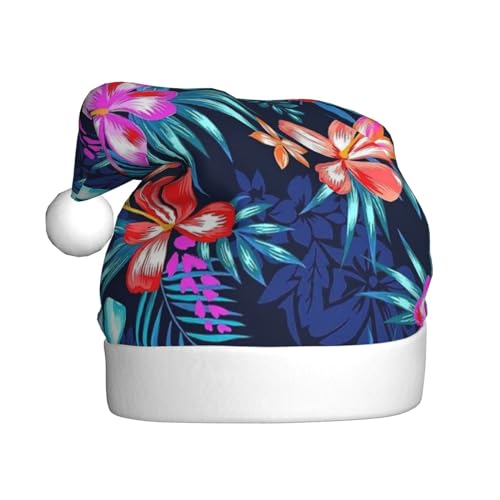 WYCZHY Weihnachtsmütze mit Blumenmuster, blau, Weihnachtsmannmütze, Urlaub für Erwachsene, Männer, Frauen, Weihnachtsmütze für Neujahr, festliche Party WYCZHY Weihnachtsmütze mit Blumenmuster, blau, Weihnachtsmannmütze, Urlaub für Erwachsene, Männer, Frauen, Weihnachtsmütze für Neujahr, festliche Party von WYCZHY