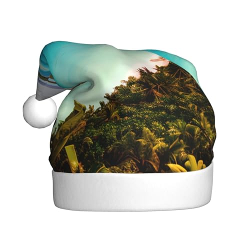 WYCZHY Weihnachtsmütze mit Insel Kuba, Weihnachtsmannmütze, Urlaub für Erwachsene, Männer, Frauen, Weihnachtsmütze für Neujahr, festliche Party von WYCZHY