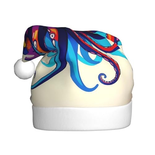 WYCZHY Weihnachtsmütze mit Oktopus-Motiv, violett, Weihnachtsmannmütze, Urlaub für Erwachsene, Männer, Frauen, Weihnachtsmütze für Neujahr, festliche Party WYCZHY Weihnachtsmütze mit Oktopus-Motiv, violett, Weihnachtsmannmütze, Urlaub für Erwachsene, Männer, Frauen, Weihnachtsmütze für Neujahr, festliche Party von WYCZHY