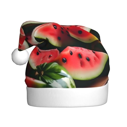 WYCZHY Weihnachtsmütze mit Wassermelone, frisches Obst, Weihnachtsmannmütze, Urlaub für Erwachsene, Männer, Frauen, Weihnachtsmütze für Neujahr, festliche Party WYCZHY Weihnachtsmütze mit Wassermelone, frisches Obst, Weihnachtsmannmütze, Urlaub für Erwachsene, Männer, Frauen, Weihnachtsmütze für Neujahr, festliche Party von WYCZHY