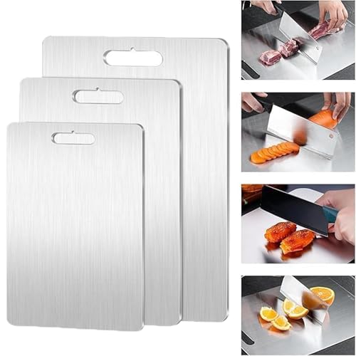 2025 Katuchef Titanium Chopping Board,Titanium Cutting Board for Kitchen,Safe & Clean Cooking with Katuchef Cutting Board (3 Pcs) von WYDDSX