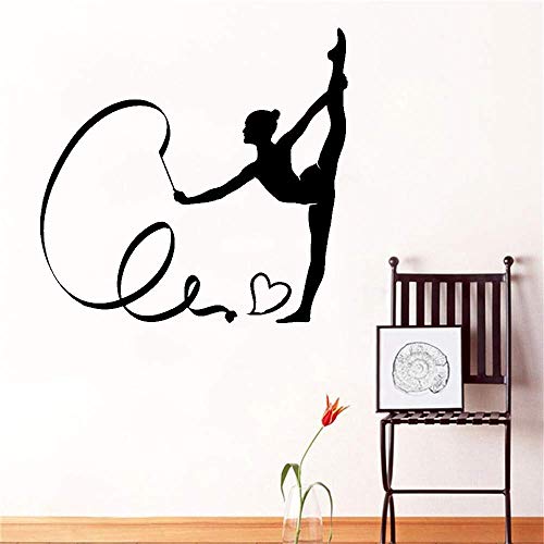 Turnerin Silhouette Vinyl Kunst Handwerk Wandbild Dekoration Aufkleber Messer Und Gabel Wandtattoo Familie Home Home Aufkleber 58X60Cm von WYFCL