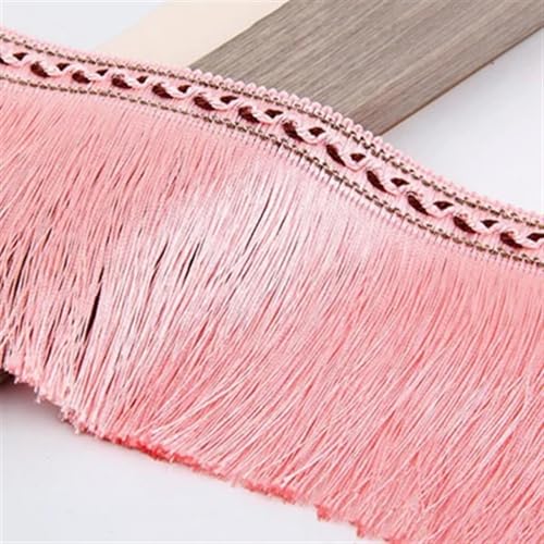 13 cm Vorhang Quaste Fransenbesatz geeignet for Heimwerker Textilien Kleidungsstück Zopfbesatz Spitzenband dekorieren Nähzubehör(Color:Pink,Size:2Meters) von WYFDMNN