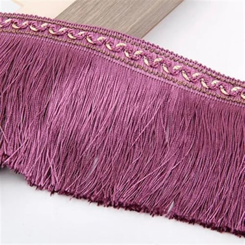 13 cm Vorhang Quaste Fransenbesatz geeignet for Heimwerker Textilien Kleidungsstück Zopfbesatz Spitzenband dekorieren Nähzubehör(Color:RedPurple,Size:1Meter) von WYFDMNN