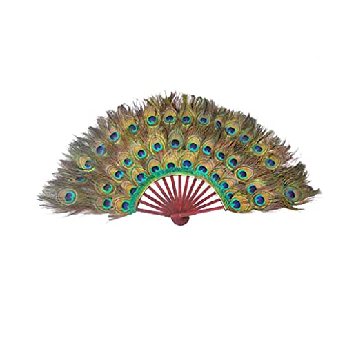Handfaltfächer Pfauenfeder-Fächer, Dekorativer Fächer-Geschenk-Fächer Wohnzimmer-Hintergrund-Wand-Anhänger-Feder-Hängender Fächer Einweihungsgeschenk-Handfächer-Wand-Dekor (Color : B) (B) von WYFQL-JYO