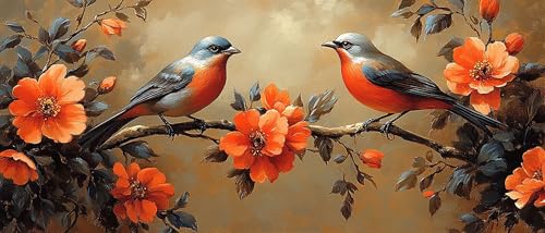 Diamond Painting Erwachsene Kinder, 5D Vogel Blume Diamant Painting Bilder Anfänger, DIY Runder Vollbohrer Diamanten Malerei Stickerei Set Kreuzstich Geschenke Home Wand Dekorieren 80x160cm Model-50 Diamond Painting Erwachsene Kinder, 5D Vogel Blume Diamant Painting Bilder Anfänger, DIY Runder Vollbohrer Diamanten Malerei Stickerei Set Kreuzstich Geschenke Home Wand Dekorieren 80x160cm Model-50 von WYJCDWOU