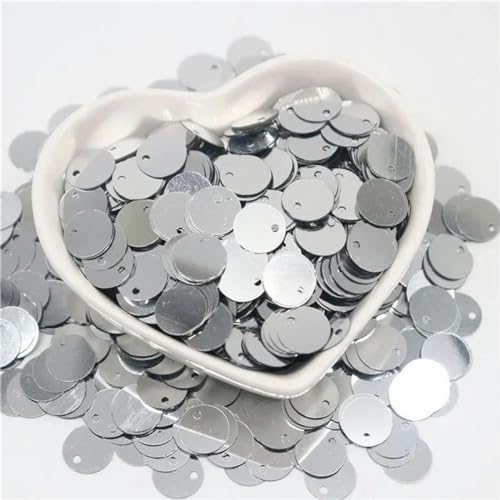 10/15/20/25/30 mm große Pailletten mit seitlichem Loch, flach, rund, lose Pailletten, zum Nähen, Basteln, Scrapbooking, Anhänger, Silber, 20 mm, 20 Gramm 10/15/20/25/30 mm große Pailletten mit seitlichem Loch, flach, rund, lose Pailletten, zum Nähen, Basteln, Scrapbooking, Anhänger, Silber, 20 mm, 20 Gramm von WYLZBA