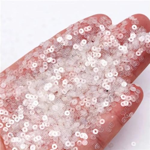 Flache Pailletten, 3 mm, 4 mm, 5 mm, 6 mm, flache runde PVC-Glitzer-Pailletten für Handarbeiten, Kartenherstellung, Basteln, Nähen, Kleidung, Zubehör, transparent, 3 mm, 20 g von WYLZBA