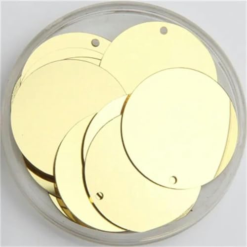 WYLZBA Pailletten, 30 mm, 40 mm, 50 mm, Gold, 50 mm, Rund, Paillettenbeutel, DIY, Nähzubehör WYLZBA Pailletten, 30 mm, 40 mm, 50 mm, Gold, 50 mm, Rund, Paillettenbeutel, DIY, Nähzubehör von WYLZBA