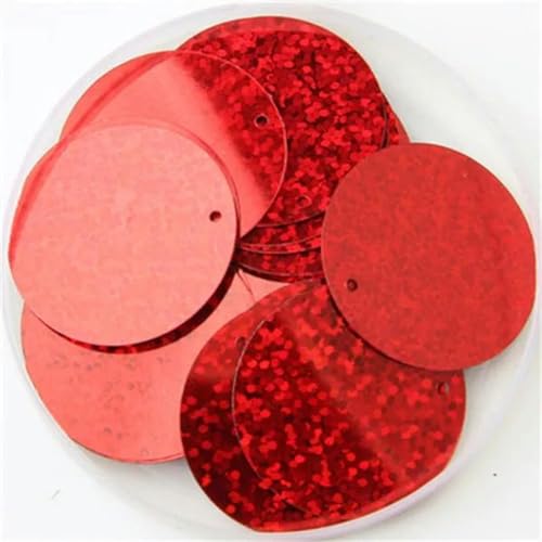 Pailletten, 30 mm, 40 mm, 50 mm, Pailletten zum Basteln, große runde Pailletten, Pailletten mit 1 Seitenloch, DIY, manuelles Nähzubehör, Laserrot, 40 mm Pailletten, 30 mm, 40 mm, 50 mm, Pailletten zum Basteln, große runde Pailletten, Pailletten mit 1 Seitenloch, DIY, manuelles Nähzubehör, Laserrot, 40 mm von WYLZBA