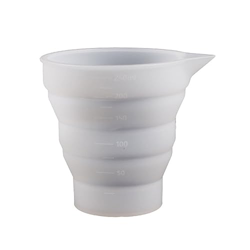 WBANGIAO Faltbare Silikon-Messbecher-Form, Faltbecher, Epoxidharz, Gießform, Schmuckwerkzeug für Harzkunst und 250 ml WBANGIAO Faltbare Silikon-Messbecher-Form, Faltbecher, Epoxidharz, Gießform, Schmuckwerkzeug für Harzkunst und 250 ml von WYLZLKX
