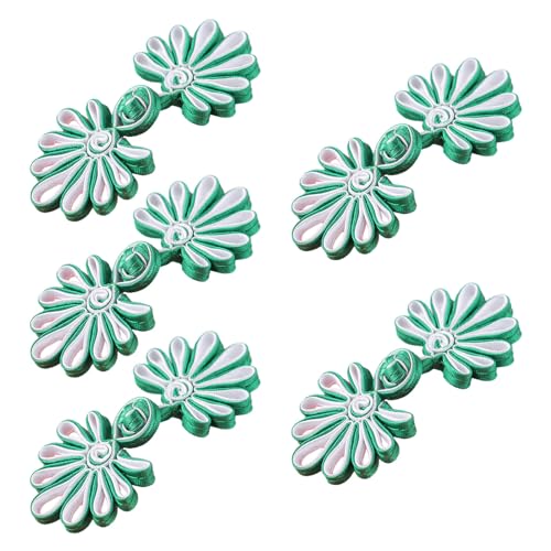 WYLZLKX 5 Paar chinesische Knoten, Froschknöpfe, Cheongsam-Knöpfe, chinesische Verschlussknöpfe, Nähknöpfe, Verschlüsse, Grün / Weiß WYLZLKX 5 Paar chinesische Knoten, Froschknöpfe, Cheongsam-Knöpfe, chinesische Verschlussknöpfe, Nähknöpfe, Verschlüsse, Grün / Weiß von WYLZLKX