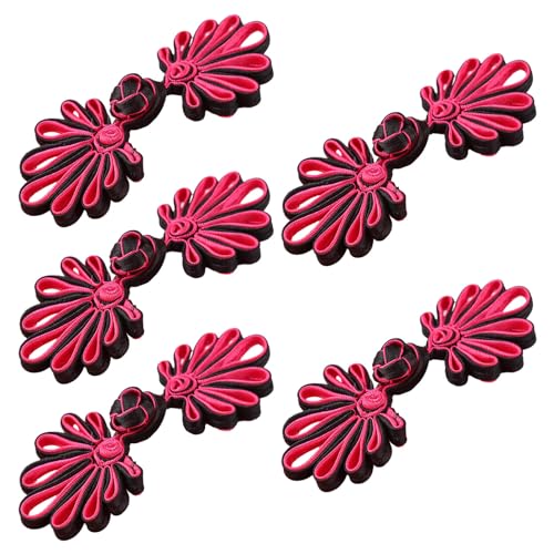 WYLZLKX 5 Paar chinesische Knoten, Froschknöpfe, Cheongsam-Knöpfe, chinesische Verschlussknöpfe, Nähknöpfe, Verschlüsse. Schwarze Rosenrötung WYLZLKX 5 Paar chinesische Knoten, Froschknöpfe, Cheongsam-Knöpfe, chinesische Verschlussknöpfe, Nähknöpfe, Verschlüsse. Schwarze Rosenrötung von WYLZLKX