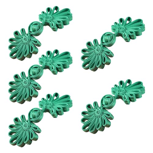 WYLZLKX 5 Paar chinesische Knoten, Froschknöpfe, Cheongsam-Knöpfe, chinesischer Verschluss, Nähknöpfe, Verschlüsse, Grün WYLZLKX 5 Paar chinesische Knoten, Froschknöpfe, Cheongsam-Knöpfe, chinesischer Verschluss, Nähknöpfe, Verschlüsse, Grün von WYLZLKX