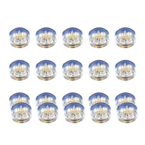 WYLZLKX Silikon-Ohrring-Verschlüsse, bequem, hypoallergen, allergiefrei, Ohrstecker-Verschlüsse für den täglichen Gebrauch, Gold, ca. 5,3 x 4,2 mm, 20 Stück von WYLZLKX