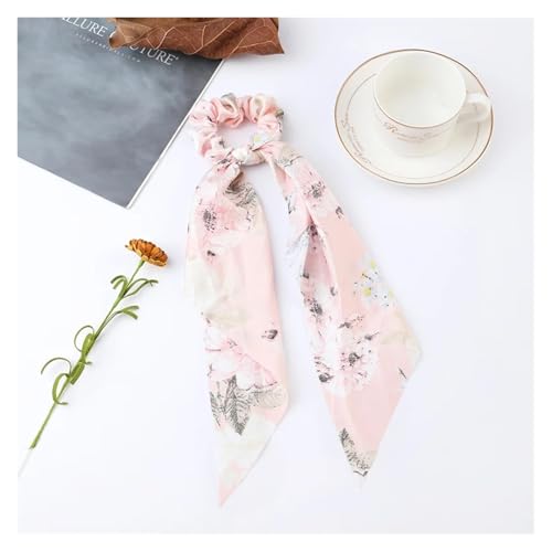 BDXMKS Bandana Damen Drucken Chiffon Lange Band Haargummis Frauen Mädchen Pferdeschwanz Schal Elastische Haarbänder Krawatten Haarschmuck(5) von WYNYMKO