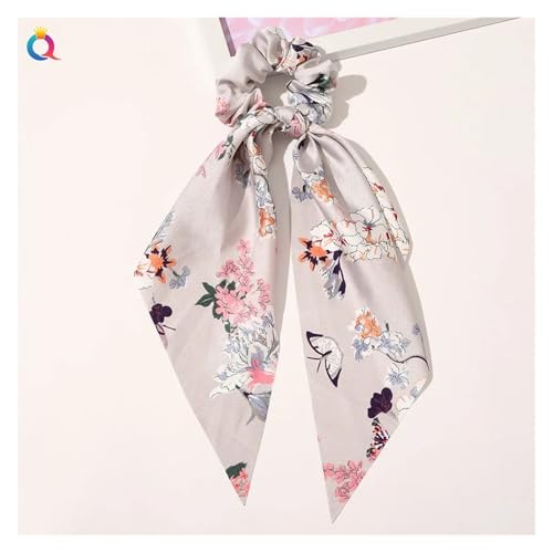 BDXMKS Bandana Damen Drucken Chiffon Lange Band Haargummis Frauen Mädchen Pferdeschwanz Schal Elastische Haarbänder Krawatten Haarschmuck(59) von WYNYMKO
