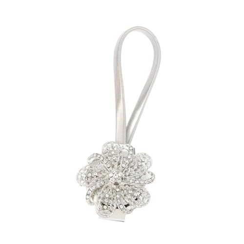 WYNYMKO Raffhalter für Vorhänge 2PCS Starke Magnet Vorhang Raffhalter Blume Geformt Magnetische Vorhänge Schnalle Fenster Screening Clip Zimmer Zubehör Attache(Silver 1) von WYNYMKO