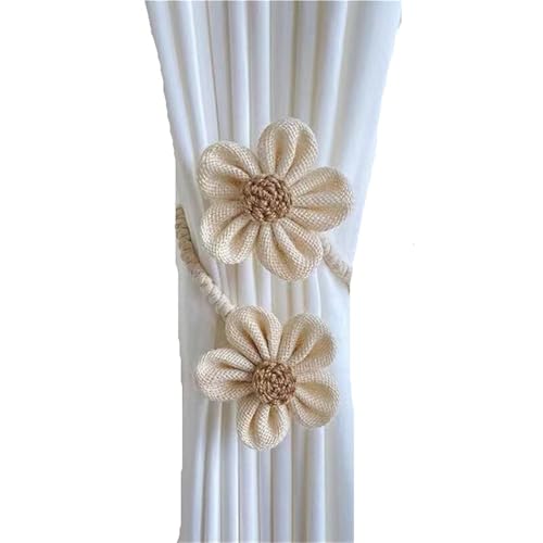 WYNYMKO Raffhalter für Vorhänge Magnetische Vorhang-Krawattenhalter mit Blumenmuster, Halteklammern, Schnallen-Clips, Zubehörstangen, Zubehör, Hakenhalter, Heimdekorationen(White) von WYNYMKO