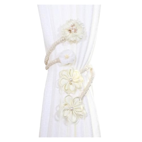 WYNYMKO Raffhalter für Vorhänge Zweig Blume kreative Vorhang Riemen vielseitige Vorhang Schnalle Krawatte Schnalle Bündel Seil Kordelzug Krawatte(A White) von WYNYMKO