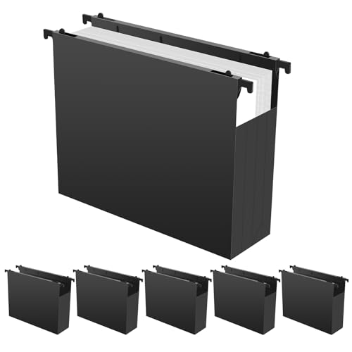 WYOMER Hängeregistaschen aus Kunststoff, hohe Kapazität, Fächermappe mit beweglichen Trennwänden, A4-Größe, Hängemappen für Aktenschrank, 6 Stück WYOMER Hängeregistaschen aus Kunststoff, hohe Kapazität, Fächermappe mit beweglichen Trennwänden, A4-Größe, Hängemappen für Aktenschrank, 6 Stück von WYOMER