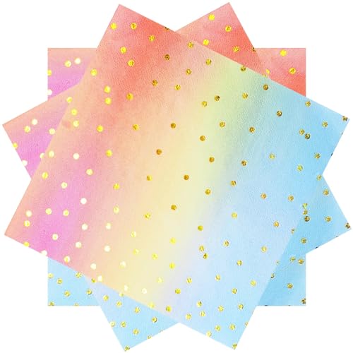 Cocktail-Papierservietten, 33 x 33 cm, Rosa und Gold, 100 Stück, Regenbogen-Partyzubehör für Frauen, Geburtstag, Hochzeit, Pastellfarben, Einweg-Servietten Cocktail-Papierservietten, 33 x 33 cm, Rosa und Gold, 100 Stück, Regenbogen-Partyzubehör für Frauen, Geburtstag, Hochzeit, Pastellfarben, Einweg-Servietten von WYQJHKV