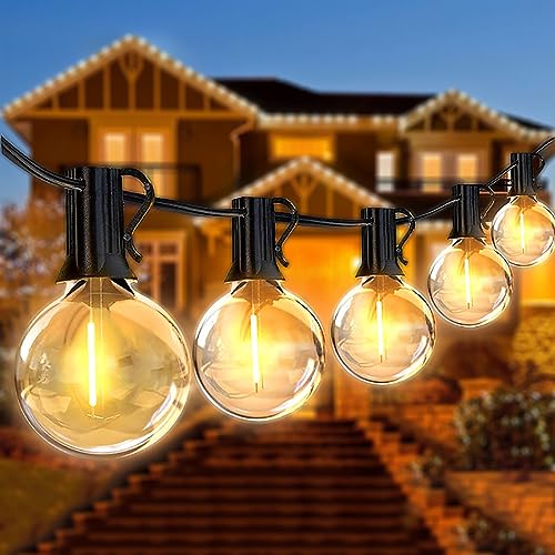 WYQSX Lichterkette Außen, 15M 50+2 LED Lichterkette Glühbirnen Aussen, G40 Lichterkette Wasserdicht für Gärten Innen Balkon Party Dekoration Outdoor (Warmweiß) von WYQSX