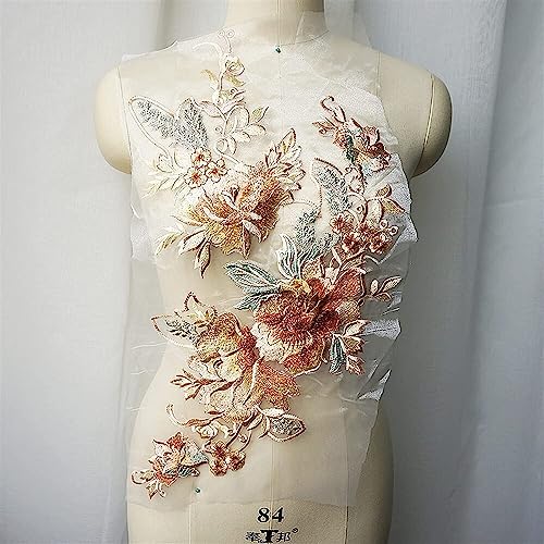 Blumenstickerei-Spitzenapplikationen, Spitzenapplikation for Nähen, Stickerei, mehrfarbig, 50 cm x 26 cm(Random) von WYQXTY