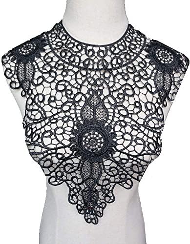Blumenstickerei-Spitzenapplikationen, Spitzenband, große bestickte Blumenspitze, Ausschnittaufnäher, Kragenbesatz, Kleidung, Nähapplikation, Hochzeit, Brautkleid, Verzierung, Stoff, Stickerei(Black) Blumenstickerei-Spitzenapplikationen, Spitzenband, große bestickte Blumenspitze, Ausschnittaufnäher, Kragenbesatz, Kleidung, Nähapplikation, Hochzeit, Brautkleid, Verzierung, Stoff, Stickerei(Black) von WYQXTY