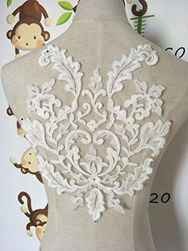 Blumenstickerei-Spitzenapplikationen, Stickerei Spitze Applikation Patch Band Blume Motiv for Nähen Braut Hochzeit eine Farbe von WYQXTY