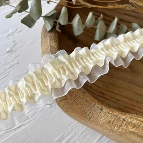 Spitzenbordüre, 4 cm breite elastische Spitze for Nähen. Verschiedene Größen(Beige) von WYQXTY