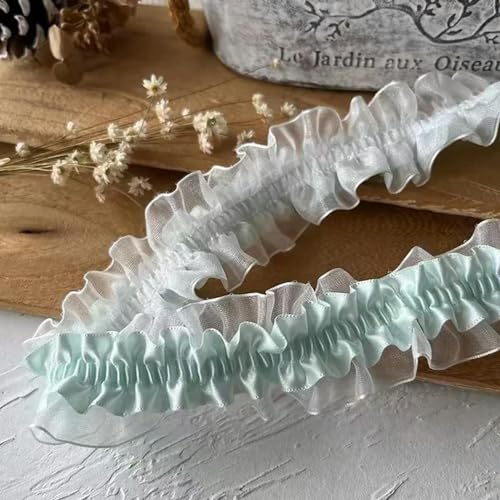 Spitzenbordüre, 4 cm breite elastische Spitze for Nähen. Verschiedene Größen(Green) von WYQXTY
